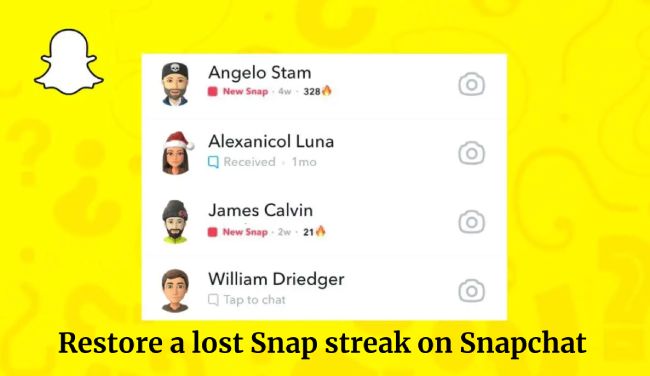 restore a lost Snap streak on Snapchat